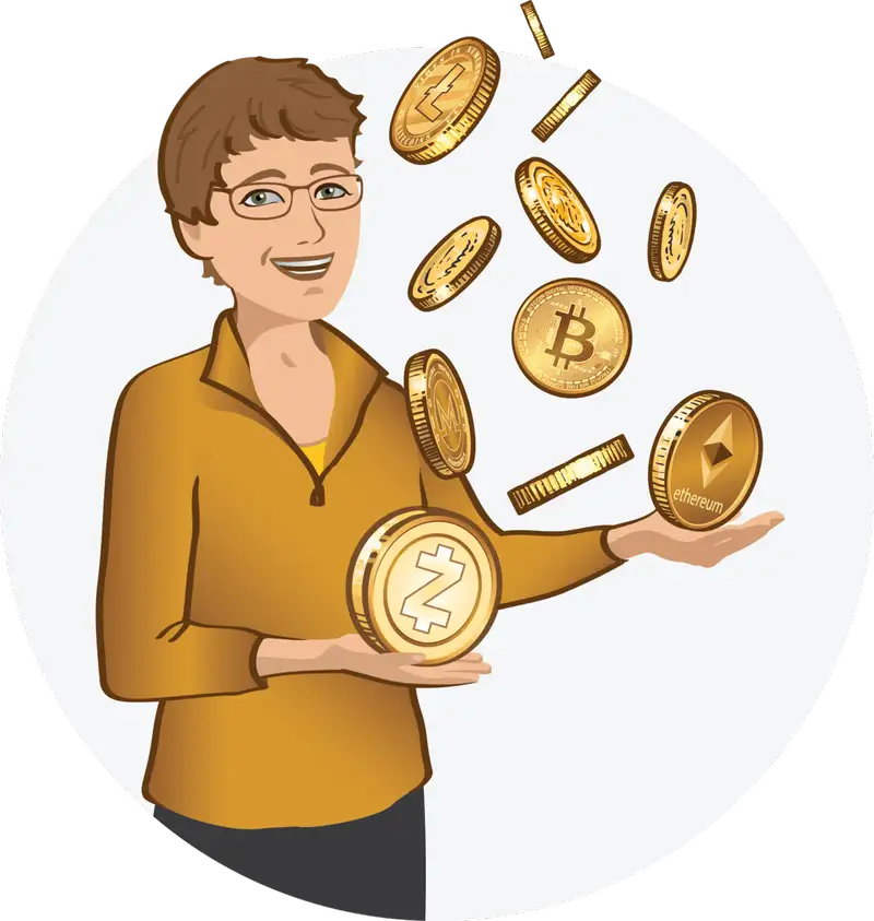 Kelly holding Bitcoin and several altcoins